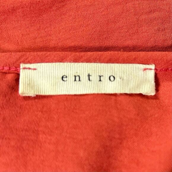 Entro Blouse Women’s Small Rust Colored Balloon Sleeves Flowy Silhouette EUC - Picture 8 of 10